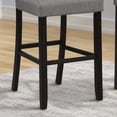 thumbnail image 5 of Roundhill Furniture Leviton Solid Wood Barstool, Tufted Back, Set of 2, Gray, 29.7" Seat Height, 5 of 6