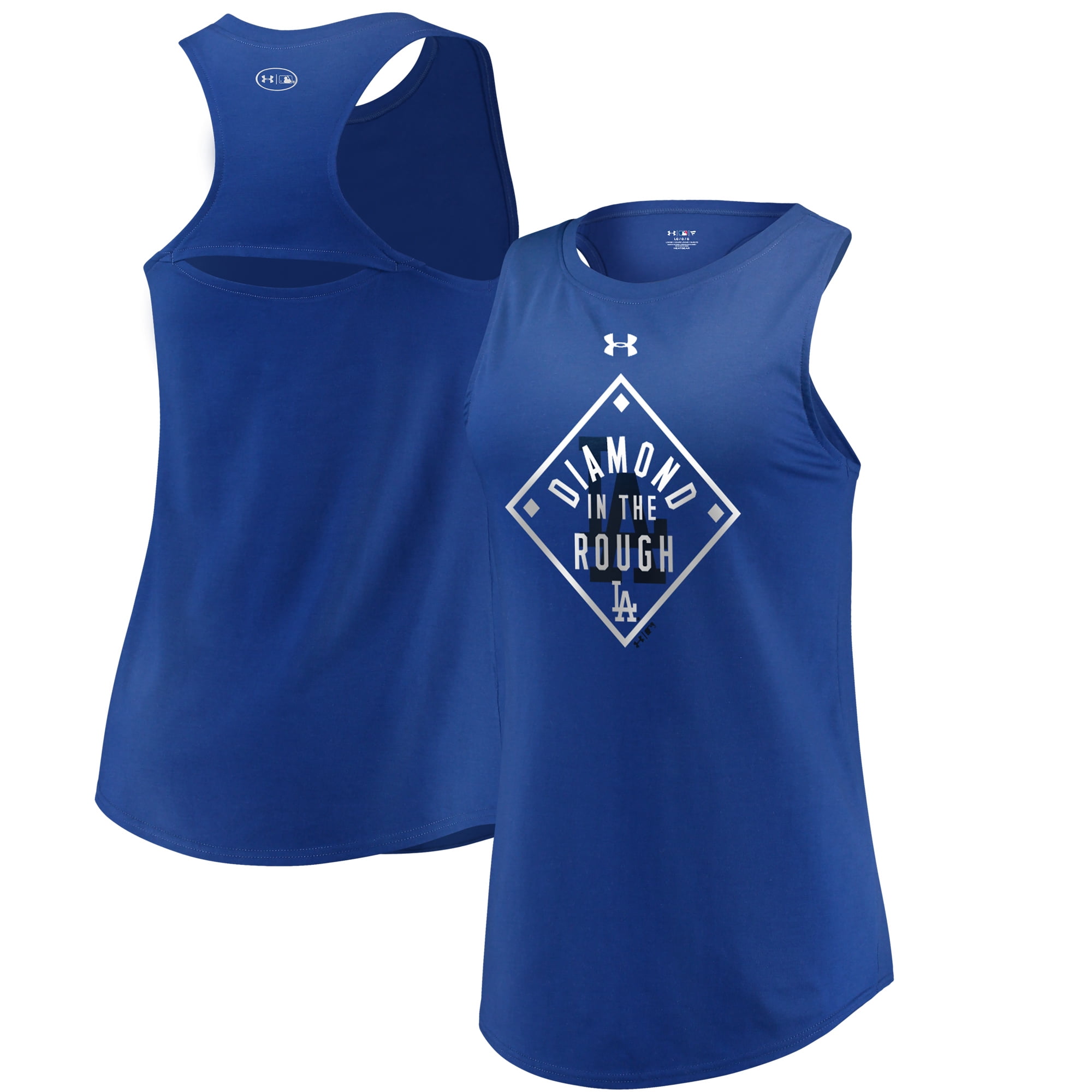 Los Angeles Dodgers Under Armour Women's Passion Diamond Tri-Blend Performance Tank Top Royal by MAJESTIC LSG