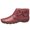 Red, variant on Flanged Flat Bottom Side Zipper Low-barrel Leather Short Boots Women
