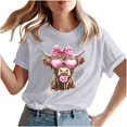 thumbnail image 3 of VKOYWKM Valentine's Day T Shirts Women Cute Love Heart Graphic Tees Short Sleeve Loose Fit Holiday Tops Spring T-Shirt Casual Crew Neck Romantic Valentine T-Shirts, 3 of 5