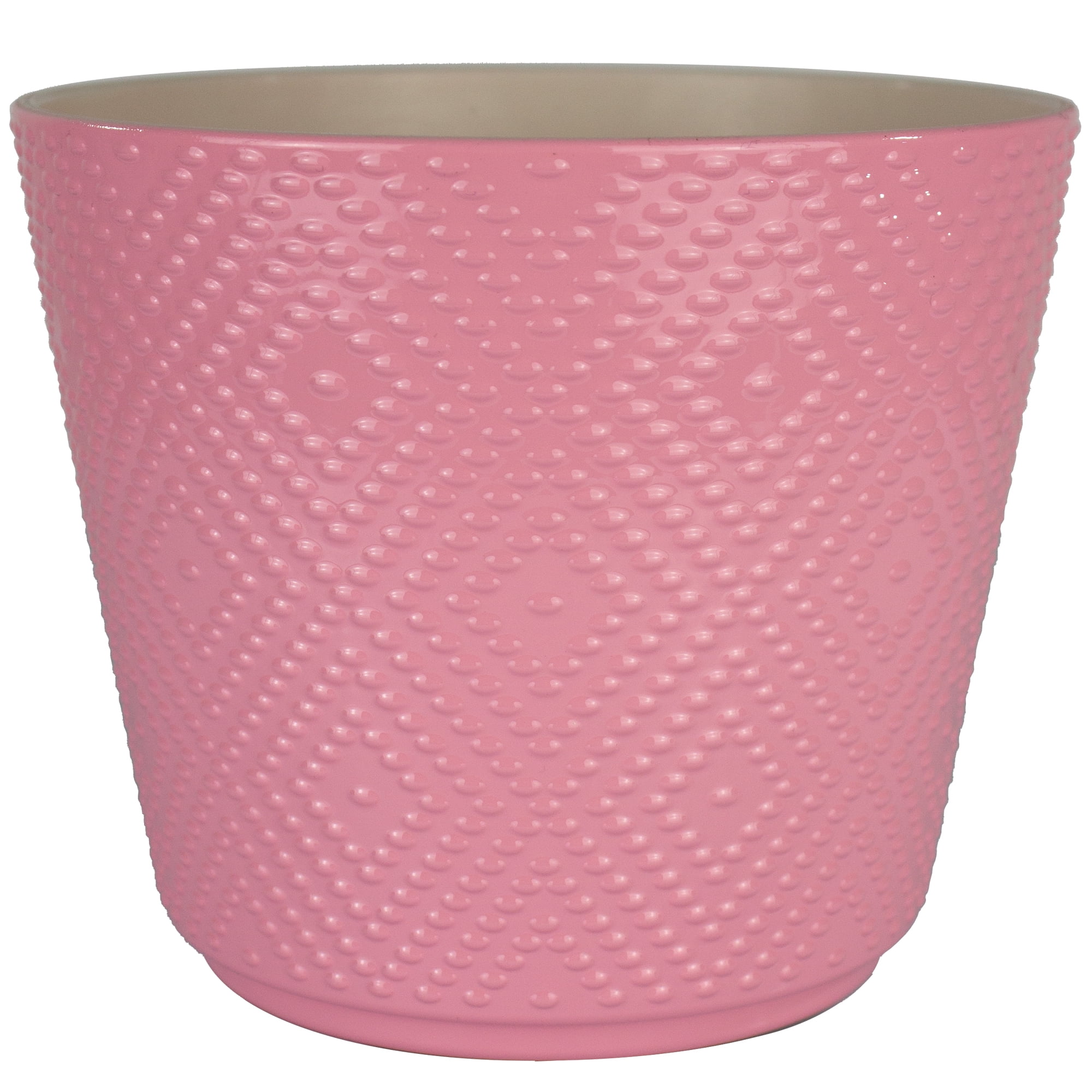 Mainstays 6in DIA Marley Pink Plastic Planter