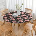 thumbnail image 3 of Soft Polyester Floral Print Tablecloth for Round Tables, Elastic Fit for Spring Decor or Daily Use, Fits 44-52 Inch Table, 3 of 7