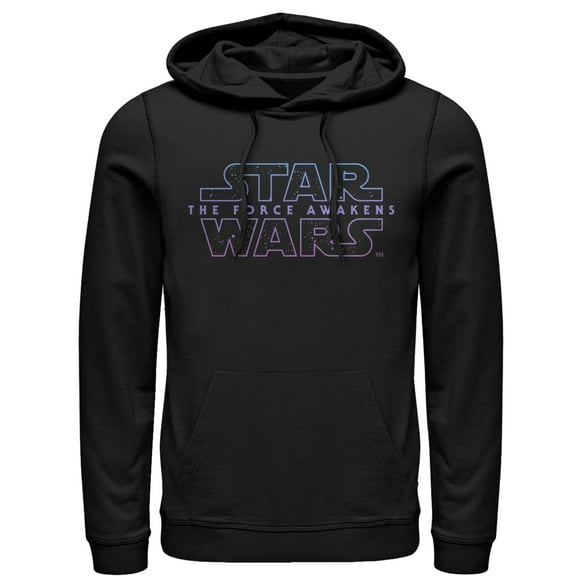 Men's Star Wars The Force Awakens Starry Logo  Pull Over Hoodie Black 2X Large