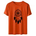 thumbnail image 4 of Dadaria T-Shirt Femme Orange Manches Courtes Col Rond Attrape-Rêves Été TG, 4 of 5
