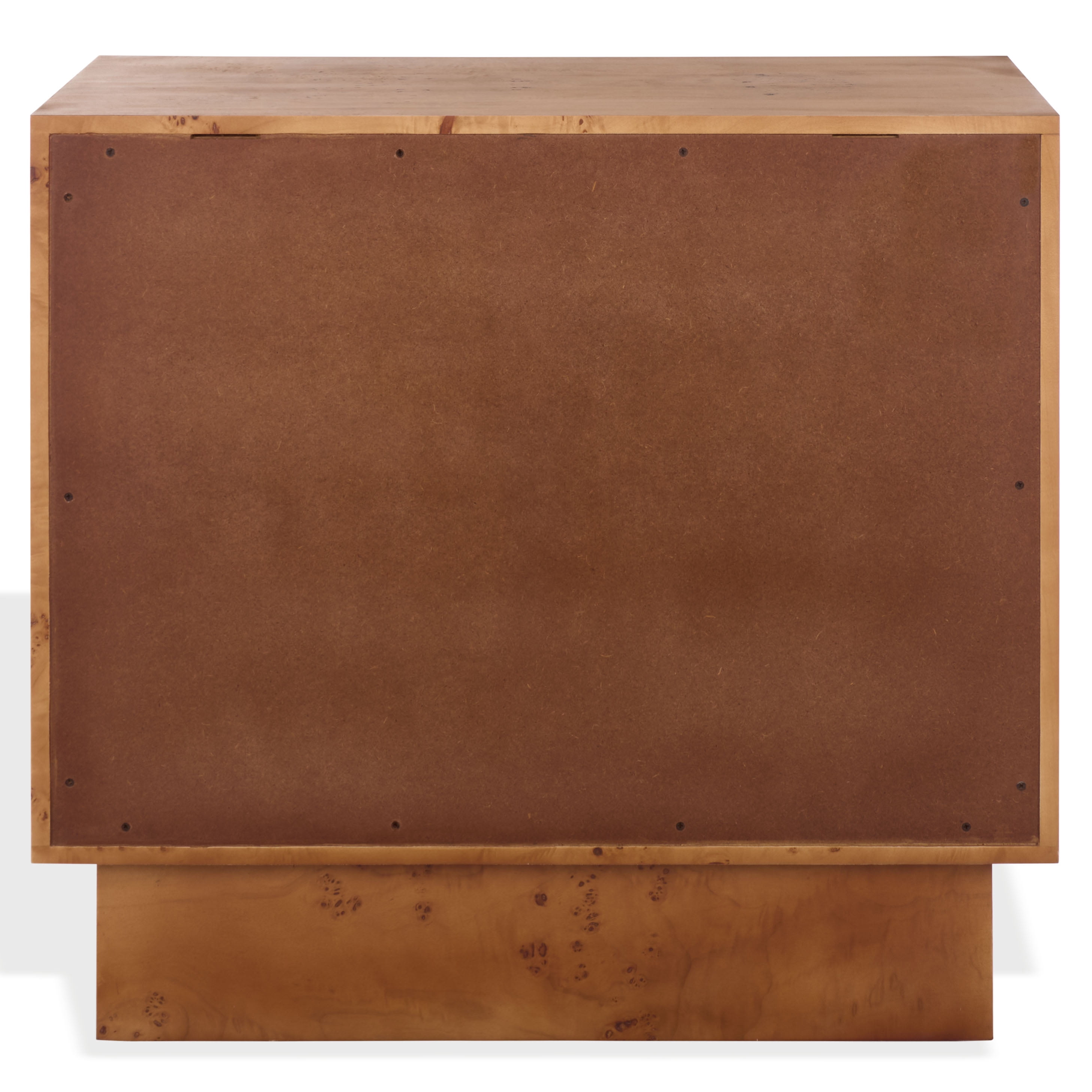 Safavieh Couture Tessly Burl Veneer Chest, Walnut Burl/Brass