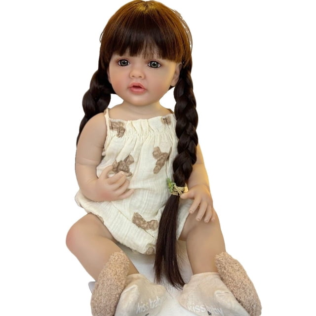 Baby Doll Reborn BZDOLL 55cm niña morena silicona suave