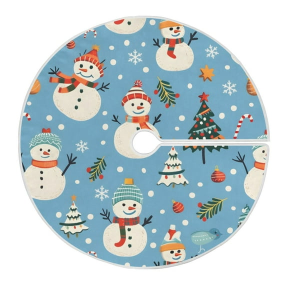 Ryvnso Christmas Tree Skirt Christmas Snowman Trees Xmas Tree Skirts Ornament Home Decorations 35.4"