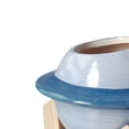 thumbnail image 3 of Florero pequeño Perfecl de Cerámica y madera azul, 3 of 8
