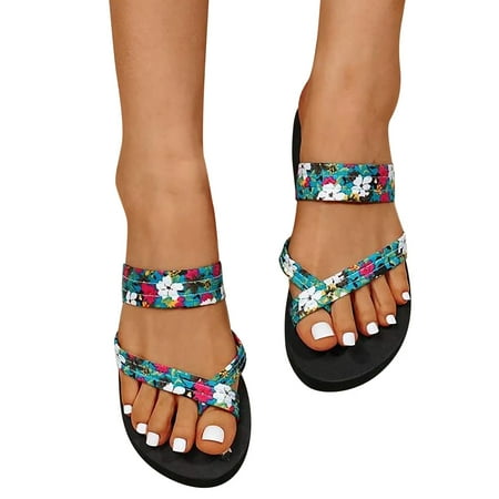 

TOYFUNNY Womens Thong Sandals Platform Floral Road Slippers Thong Open Toe Beach Slipper Sandals