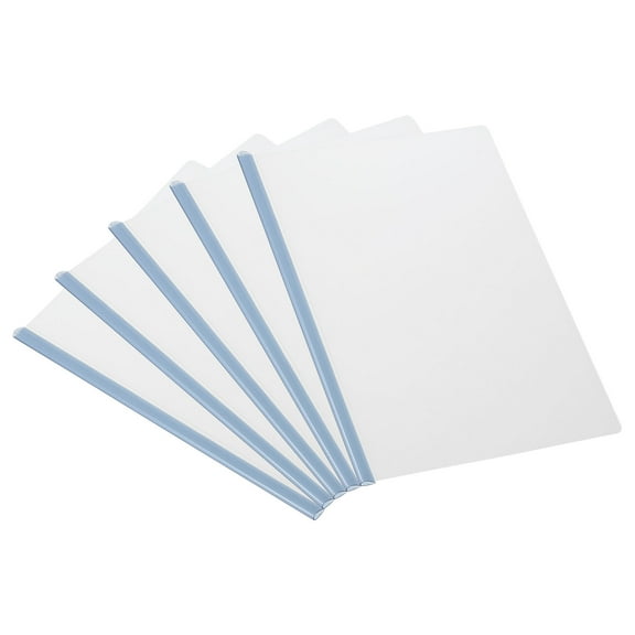Uxcell Clear Report Covers with Sliding Bars, 5 Pcs 8mm Slide-Grip Resume Covers 50 Sheets Capacity, Blue