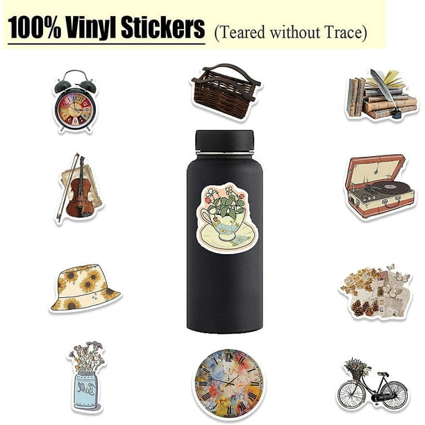 100 Pcs Vintage Stickers for Journaling Stickers, Vintage Waterproof Vinyl  Aesthetic Stickers Pack for Water Bottle Vintage ,Laptop,Musical
