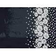 thumbnail image 2 of Zelouf Double Border Flower&dot Bridal Satin Print W/trans  , Sewing, DIY, Crafts Fabric by the Yard, Black/white, 3 Yard, 2 of 2