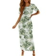 thumbnail image 2 of Robe Maxi Tribale Polynésienne Samoan Puletasi Grande Taille Vêtements pour Femmes Robe Île Hibiscus 2 Pcs Col Rond Robes pour Femmes, 2 of 5