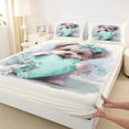 thumbnail image 4 of Homewish Green Bowtie Yorkshire Terrier Queen Sheets,Pet Lovers Queen Sheet Sets,Daisy Decor,4 Pieces,1 Flat Sheet, 1 Fitted Sheet and 2 Pillowcases, 4 of 6