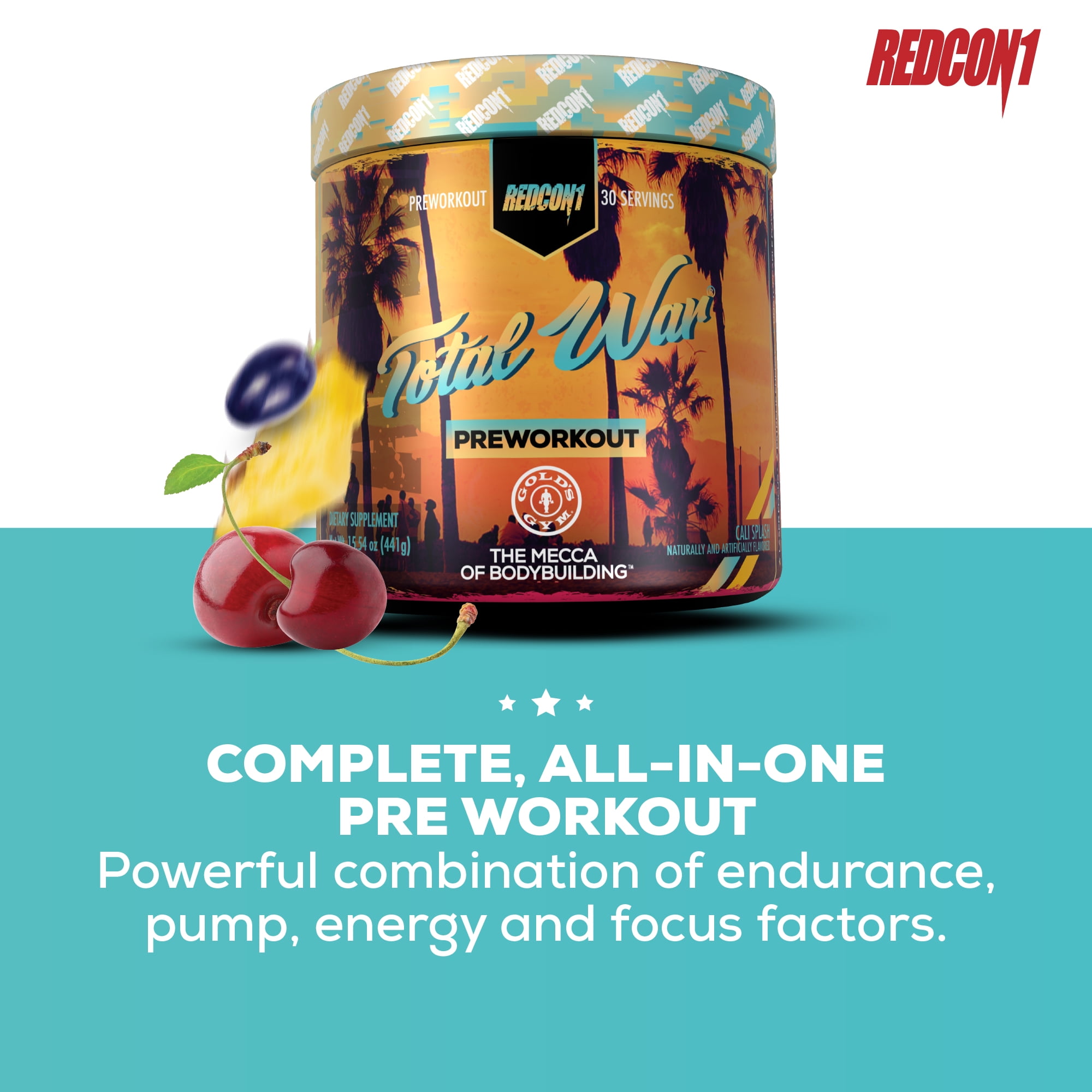 Redcon1 Total War Preworkout Powder Cali Splash 30 Servings Walmart Com