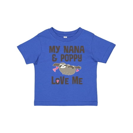 

Inktastic Nana and Poppy Love Me Sloth Gift Toddler Toddler Girl T-Shirt