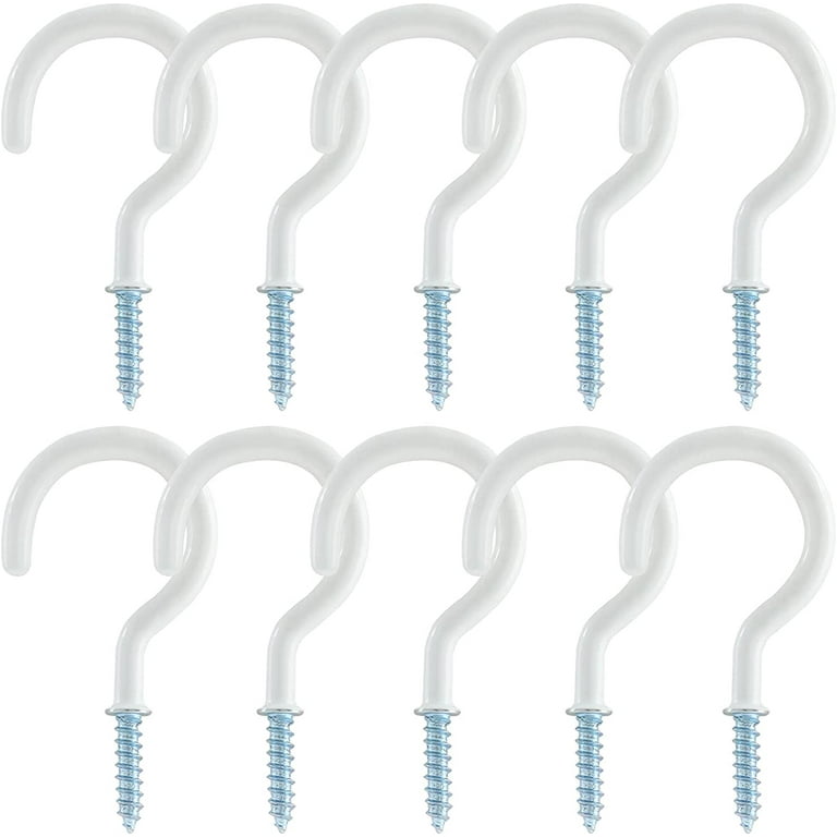 Vinyl Coated Screw-in Ceiling Hooks Cup Hooks 2.9 Inches Screw Hooks 30  Pack (5 Colors) 