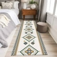 thumbnail image 4 of Beige Boho 2'x6' Runner Rugs for Hallway Kitchen Bedside Non Slip Washable, Vintage Ethnic Tribe Abstract Art Retro Entryway Rug Runners with Rubber Backing, Long Carpet Runner for Laundry Room, 4 of 8