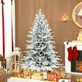 thumbnail image 2 of HOMCOM 6ft Christmas Tree, Full Flocked Pine Tree, Easy Assembly, 2 of 10