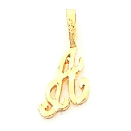 Solid Gold Lighthouse Charm (10k Yellow Gold Initial Monogram Name Letter H Pendant Charm Necklace Fine Jewelry For Women Gift)
