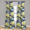 thumbnail image 2 of Tropical Window Curtains, Pop Art Inspirations Exotic Palm Leaf Silhouettes Retro Wave Colors, Lightweight Decor 2-Panel Set with Rod Pocket, Pair of - 28"x63", Avocado Green Ceil Blue, by Ambesonne, 2 of 3