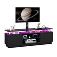 thumbnail image 6 of Uforic LED TV Stand with Mount & Power Outlet, Height Adjustable TV Mount for 75/65/60 inch TVs, Black, 6 of 10