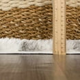 thumbnail image 3 of Hauteloom Mette Living Room, Bedroom Shaggy Area Rug - Bohemian Modern Striped Farmhouse Shag - Fluffy Soft Touch High Pile - Gray, White - 7'10" x 10', 3 of 11