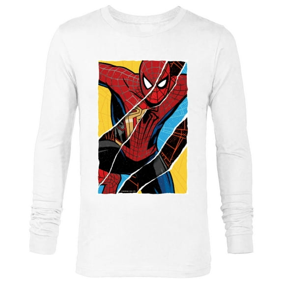 Marvel Spider-Man: No Way Home Spider-Men Comic Collage - Long Sleeve T-Shirt for Men - Customized-White