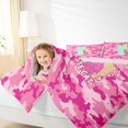 thumbnail image 4 of Feelyou Cute Cat Kitten Full Size Comforter Sets for Kids, Pink Camo Camouflage Bedding Comforter Set, Fashion Sequin Print Reversible Bedding Sets, Breathable Home Decor, 3-Piece, 4 of 8