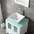 thumbnail image 5 of Wonline 24" Bathroom Vanity Cabinet Ceramic Sink Faucet Drain Combo w/ Mirror Set White, 5 of 5
