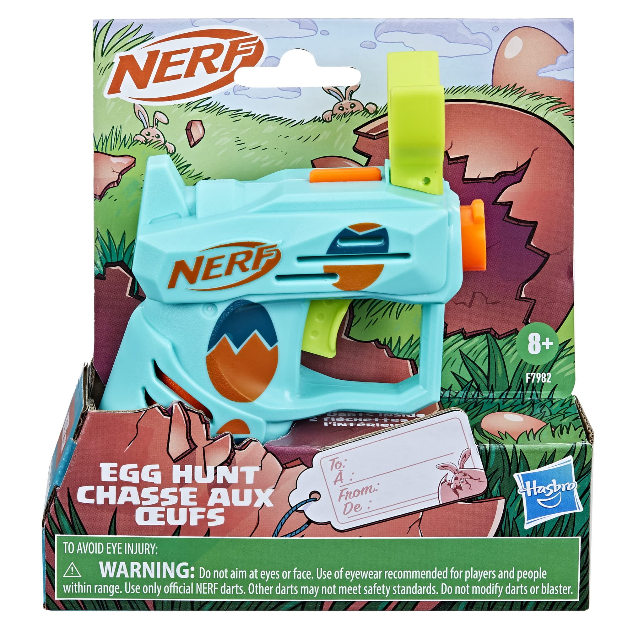 Nerf Elite 2.0 Easter Egg Hunt Blaster, 2 Nerf Elite Darts, Pull