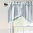 thumbnail image 5 of Stripes Tie Up Valances Curtain, Adjustable Kitchen Modern Art Teal Beige Valances for Windows Decor, Rod Pocket Short Curtains Set for Bedroom/Bathroom, 42"x18", 5 of 9