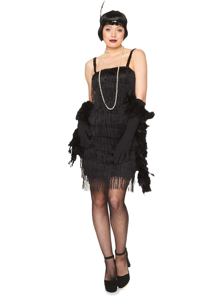 Black Roaring 20S Womens Adult Flapper Costume Accessory Kit 