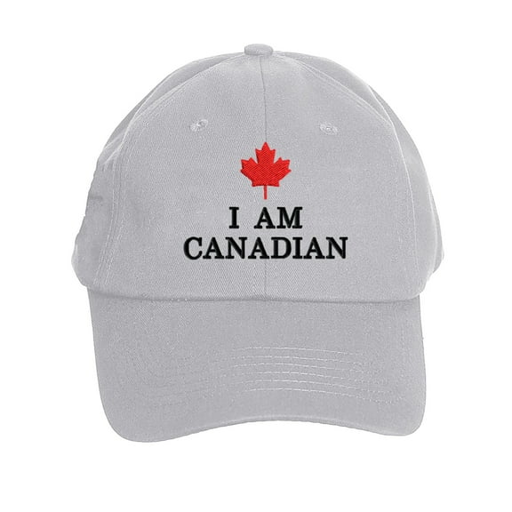 Bibifish Unisex Men Women Baseball Cap Red Maple Leaf "I AM CANADIAN" Print Baseball Cap Adjustable Strap Patriotic Outdoor Activities Sun Protection Cap