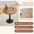 thumbnail image 6 of TesNus 5 Piece Round Dining Table Set, 31" Wood Grain Water Wave Table with Brown Upholstered Chairs, Gold Tip Legs for Kitchen and Small Dining Room, 6 of 8