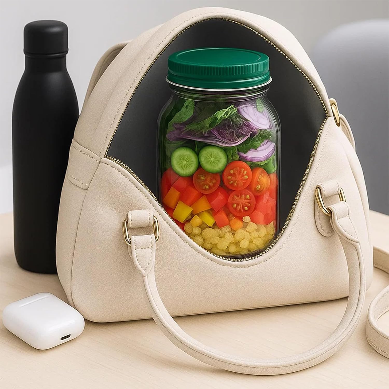 Salad Pod - Récipient à Salade Vertical Portable - Compartiments Séparés étanches - Parfait Pour Lunch Ou Voyages