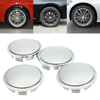 Universal Wheel Hub Cap 4 Pack 76mm/72mm Silver with Steel Ring for Cars