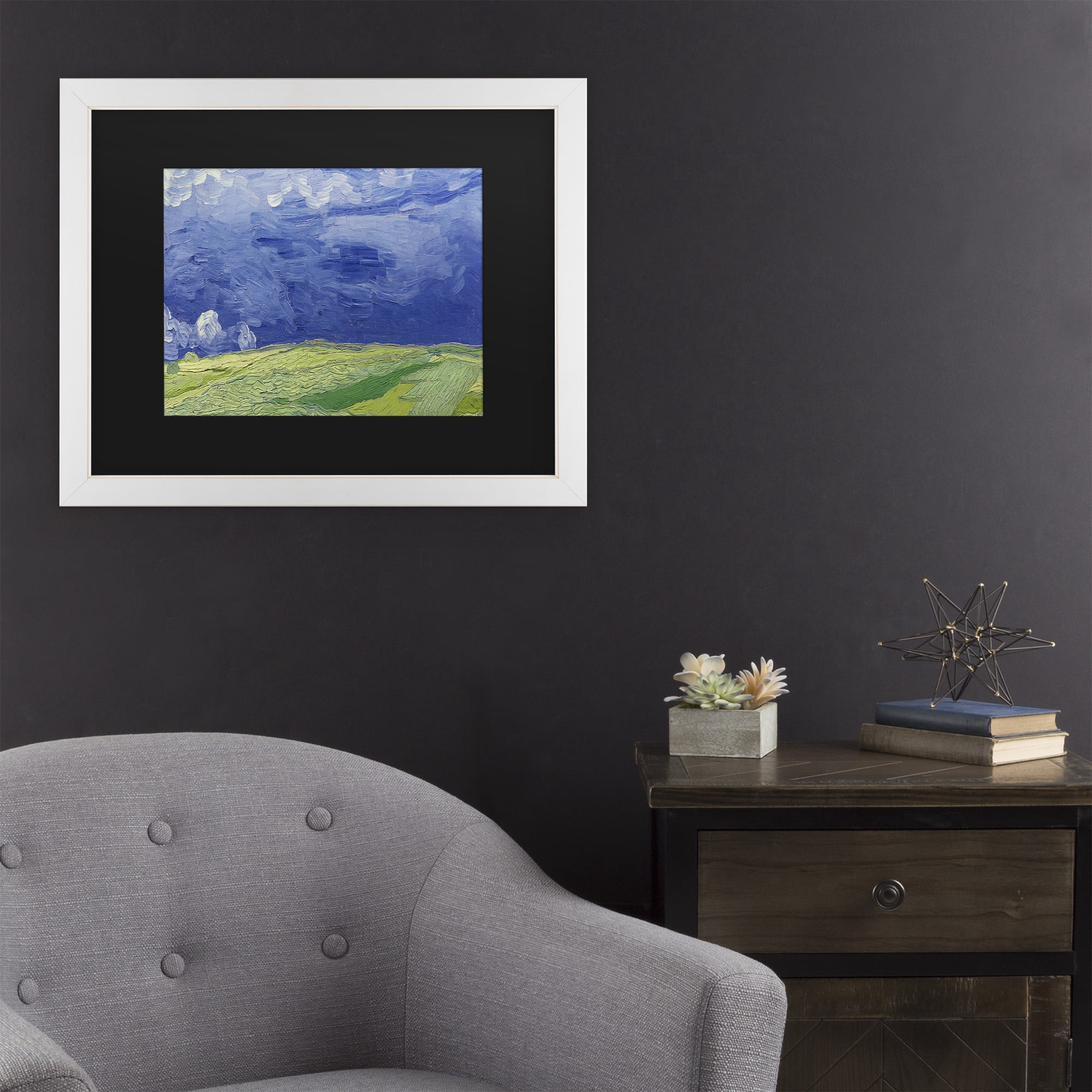 Trademark Fine Art 'Wheatfields under Thundercloud' Canvas Art by Vincent Van Gogh
