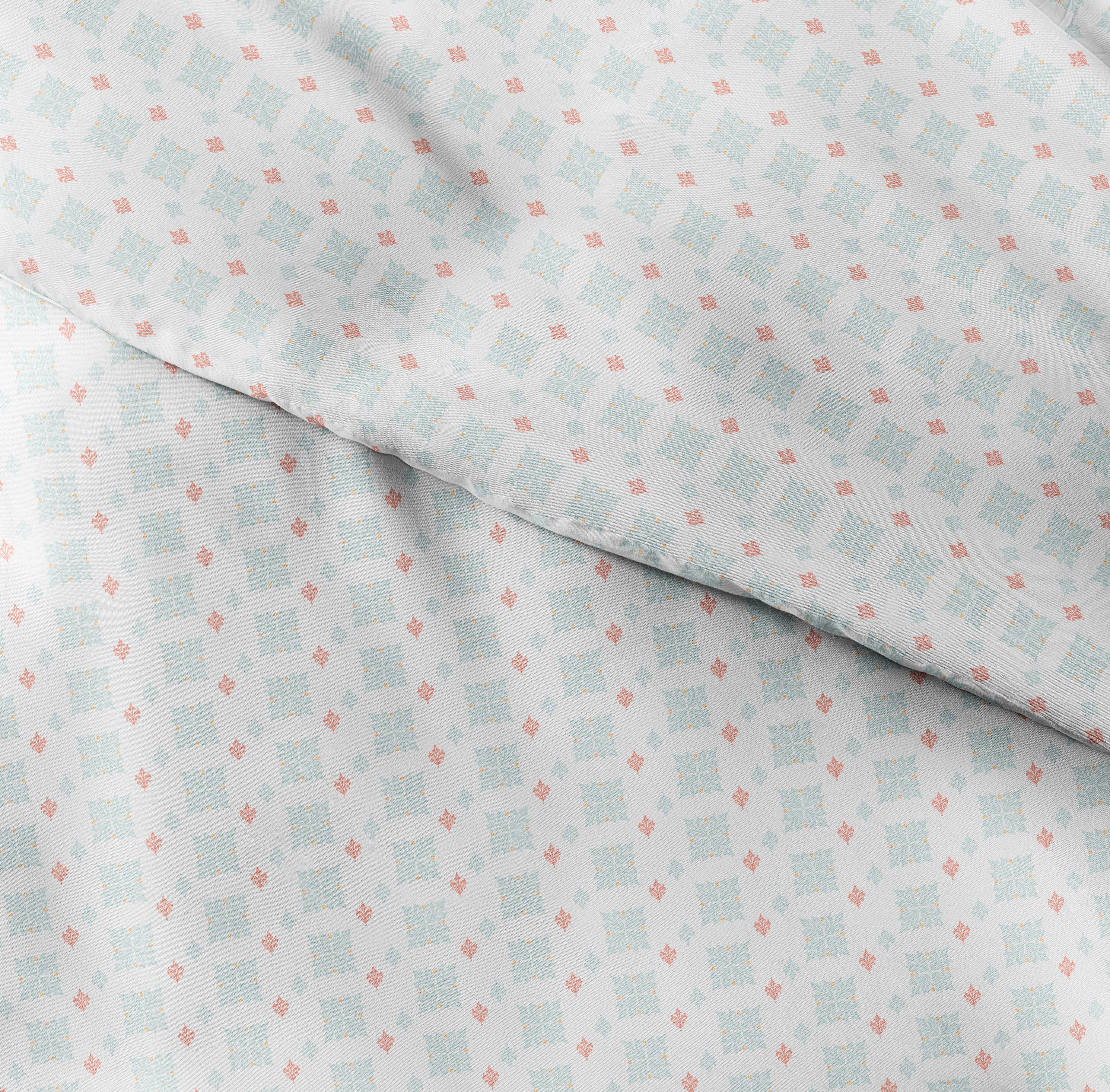 Noble Linens Aqua Lights in Blue Pattern 3-Piece Duvet Cover Set, King/Calking