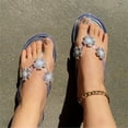 thumbnail image 2 of Juebong Sandals clearance Boho Slide Sandals for Women Girls Dressy Low Wedge Sandal Casual Open Toe Flat Sandals Summer Beach Slip on Sandals Platform Sandals, 2 of 5