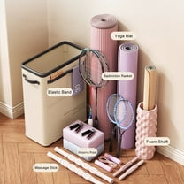 Yoga Mat Storage Rack Foldable - Corner Storage Basket Workout Equipment Organizer, Space-Saving Workout Storage Organizer Home Gym Organizer