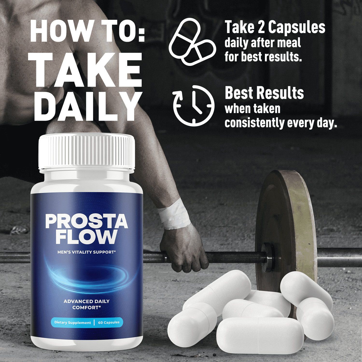 Prosta Flow Advanced Formula Pills Max Strength Wellness Support Supplement ProstaFlow 120 Capsules