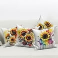 thumbnail image 5 of Pbobriich 4PCS 18x18In Sunflower Throw Pillow Case Couch Pillow Cover Linen Square Cushion Cover for Sofa Couch Bedroom, 5 of 5