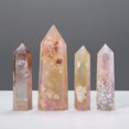 thumbnail image 5 of RSAMD Natural flower Agate Obelisk Cherry Blossom Agate Quartz Crystal Point Healing-8-9cm, 5 of 9
