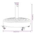 thumbnail image 4 of vidaXL Base de Parasol avec Roues pour Poteaux de 38 / 48 mm 27 kg Rond, 4 of 5
