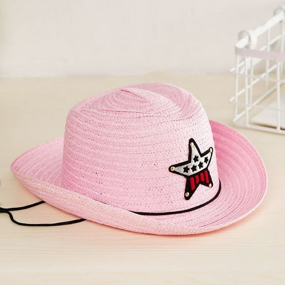 CHUOU Summer Sun Straw 6 Colours Beach Girls Boys Kids Child Western Cowboy Hat 2 To 6Y
