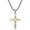 White3, variant on Cross Necklace for Men, Religious Necklace for Men, Dual-Tone Twisted Spiral Crucifix Pendant, White Gold & Gold Plated, Stainless Steel Byzantine Box Chain 22+2 Inch