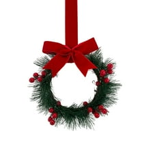 Small Christmas Norfolk Wreaths, Christmas Kitchen Cabinet Wreath, Small Cabinets Wreath Mini Wreaths for Kitchen Window Chair Backs, for Farmhouse Holiday Decoration