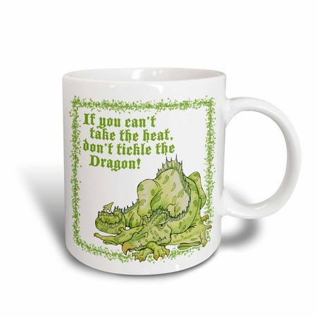 - 3dRose Dragon with Dont Tickle the Dragon, Ceramic Mug, 11-ounce
