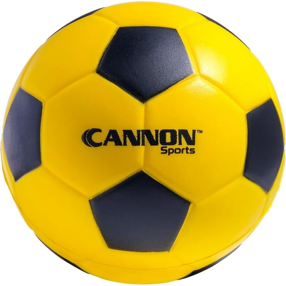 Cannon Sports Yellow & Black Foam Soccer Ball - 7.5-inch Diameter Medium Bounce - Ideal Training & Practice Ball for Beginners - Soft, Safe for Indoor/Outdoor Play